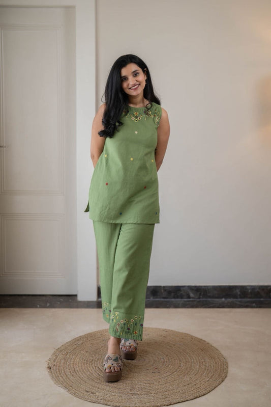 Tanya Farshi Coord Set- Green