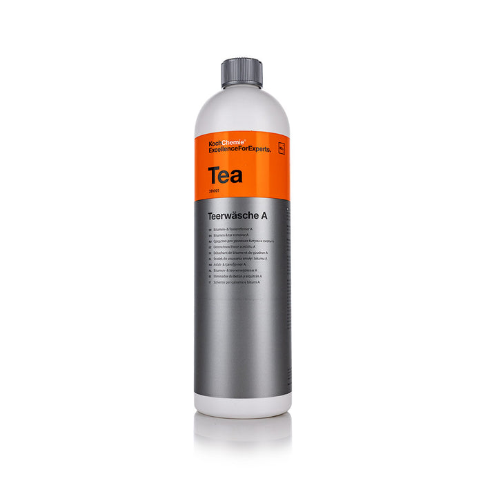 A bottle of Koch Chemie Teerwasche on a white background.