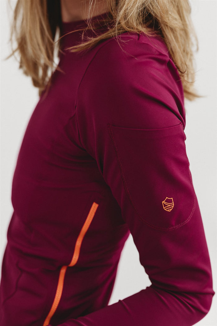 The Holly Sun Layer | UPF 50+ Long Sleeve Rash Guard with Side Zipper for Women