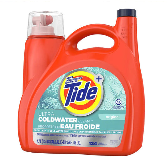 Tide Ultra Coldwater Clean Liquid Laundry Detergent, 4.7L- 124 Loads