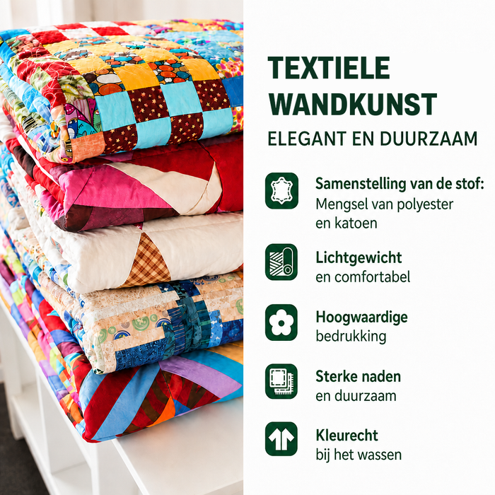 Trijntje - Vatteret tæppe Kunstnerisk Solsikker Have Kunstquilt Hængende
