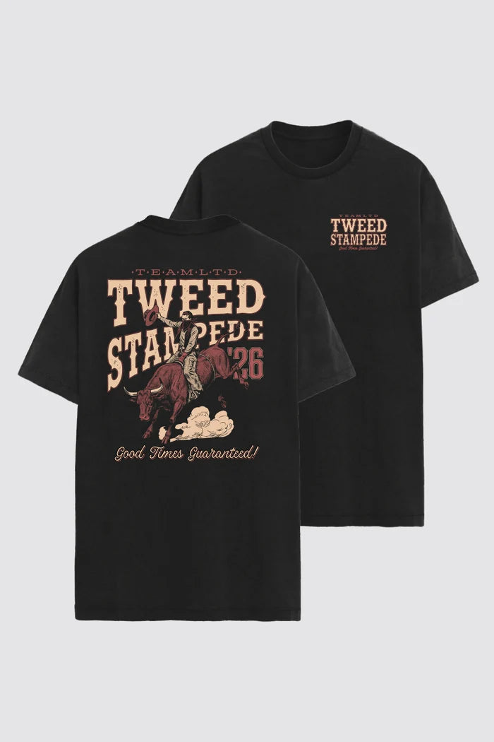 Tweed Stampede Tee - Black