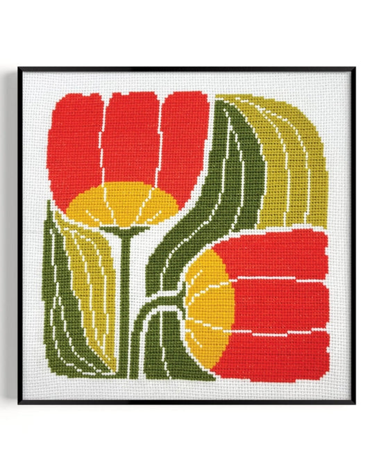 Twin Blooms Cross Stitch Kit, Budgiegoods