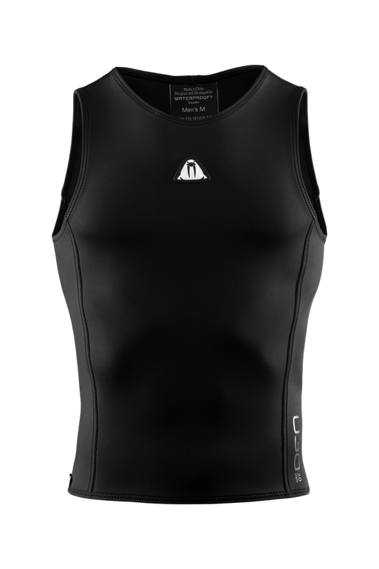 Black sleeveless 2mmNeoprene Vest for men from Waterproof Diving