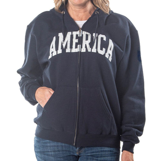 Unisex Champion America Full Zip Hoodie - The Flag Shirt