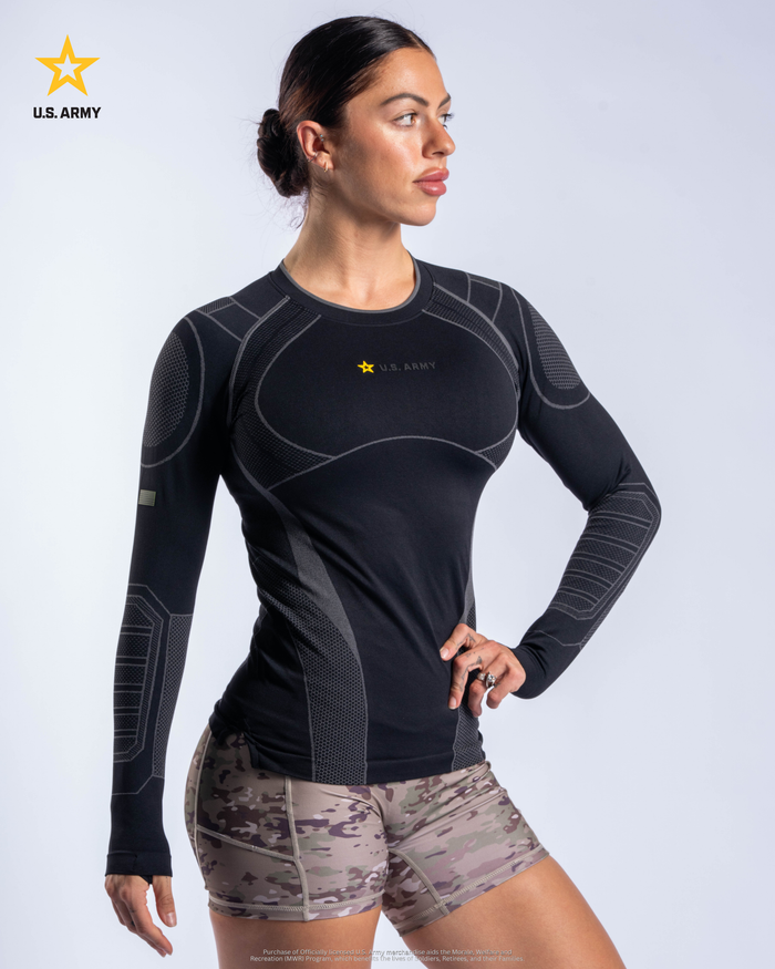 U.S. Army SX-013: WOMENS PT COMPRESSION LONG SLEEVE - Stealth