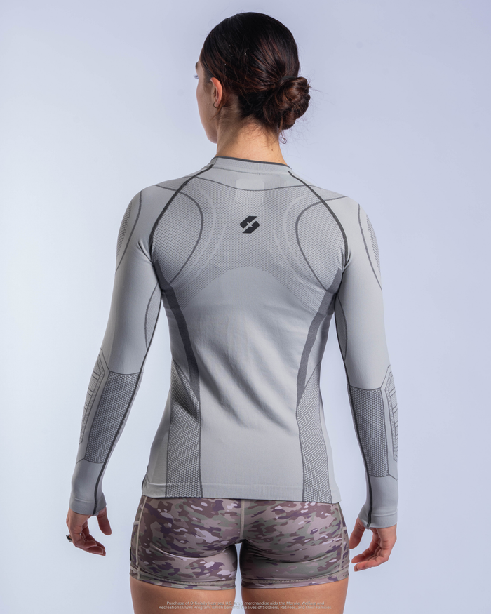 U.S. Army SX-013: WOMENS PT COMPRESSION LONG SLEEVE - Steel