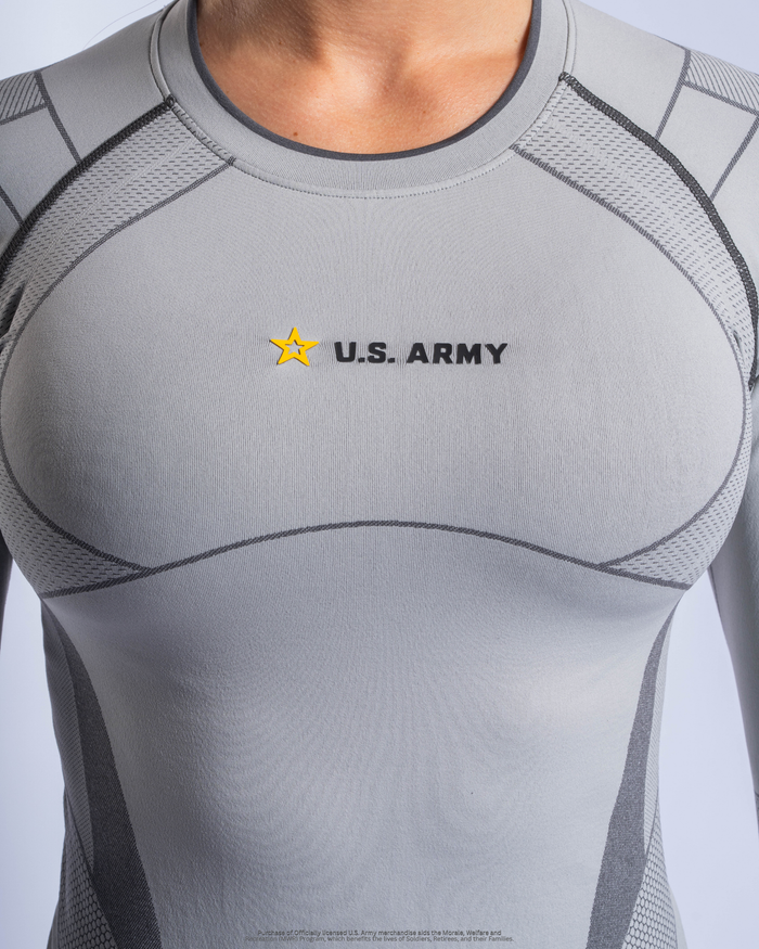 U.S. Army SX-013: WOMENS PT COMPRESSION LONG SLEEVE - Steel