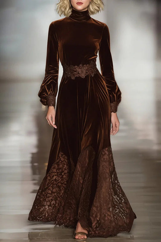 Valentina Suede Luxe Maxi Dress