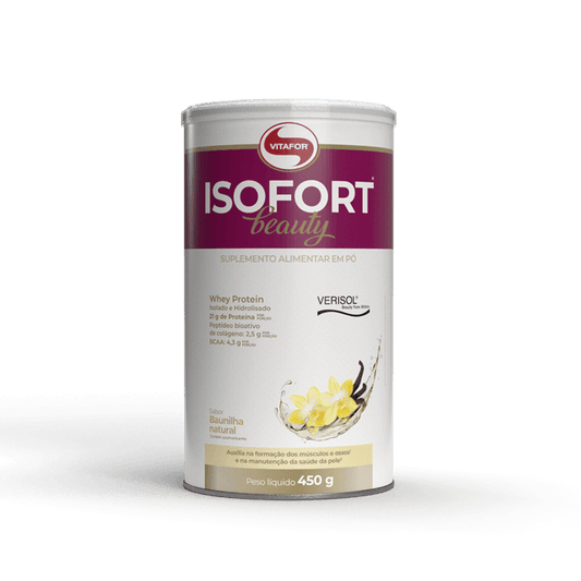 VITAFOR | Whey Isolado ISOFORT Beauty com Verisol Sabor Baunilha (450 gramas)