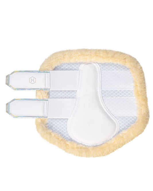White Aurora Competition Brushing Boots -  Faux Fur