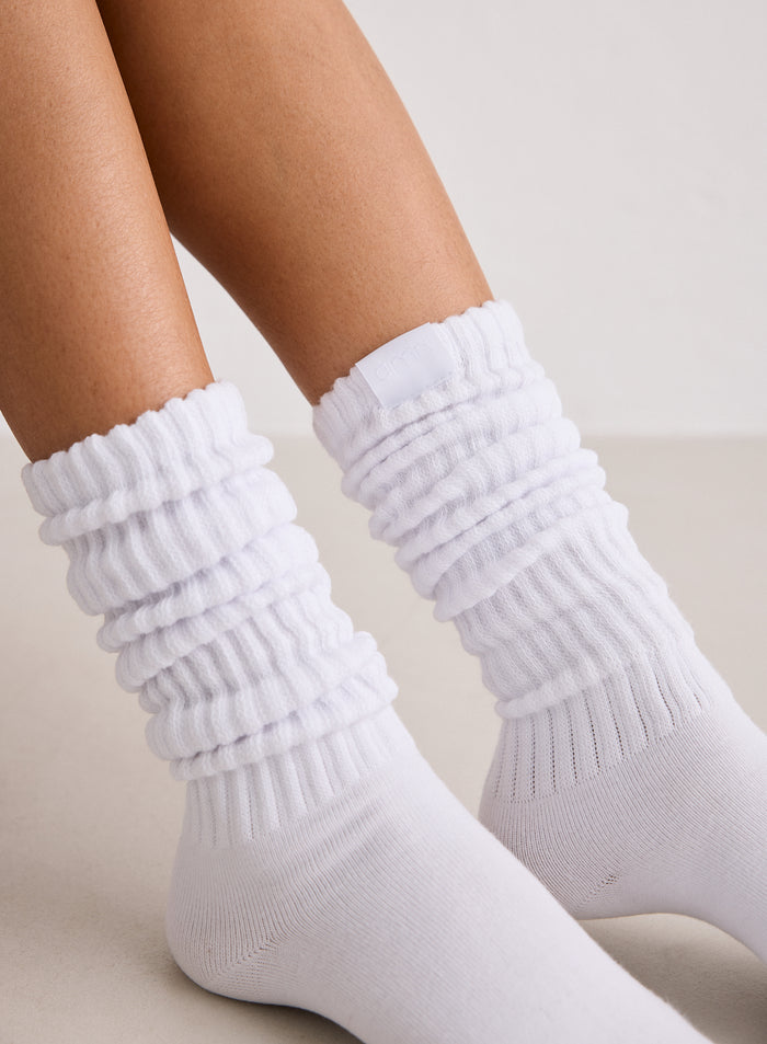 White Slouch Socks