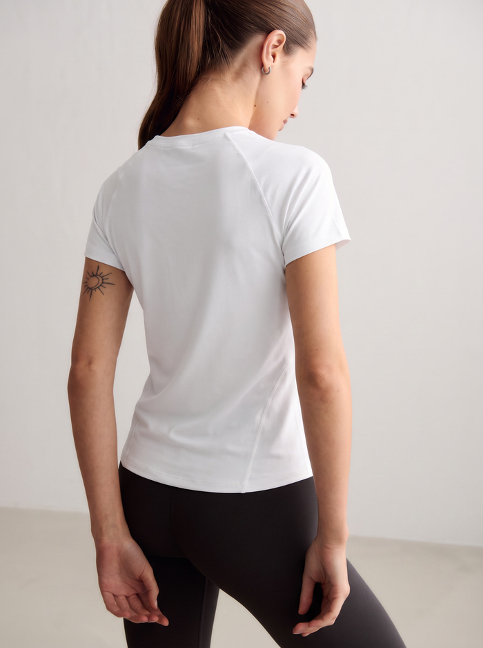 White Soft Basic Short Sleeve from the back [S-174 cm]