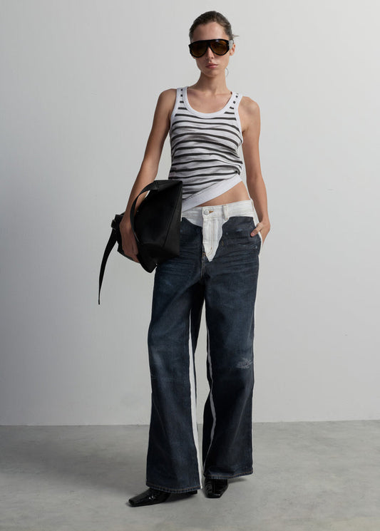 WIDE-LEG GRAPHIC JEANS