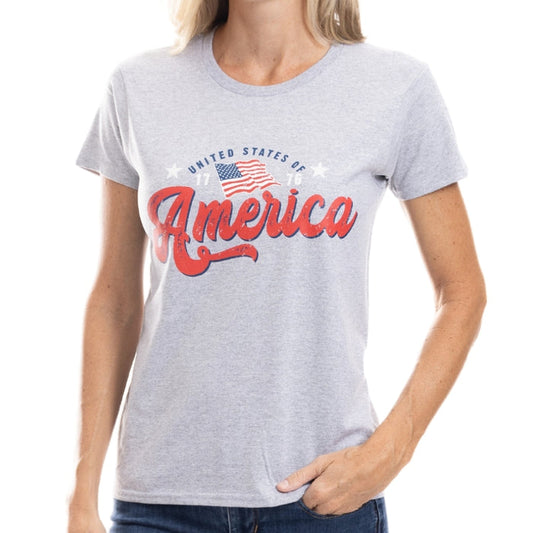 Women's America Flag 1776 Freedom T-Shirt - The Flag Shirt