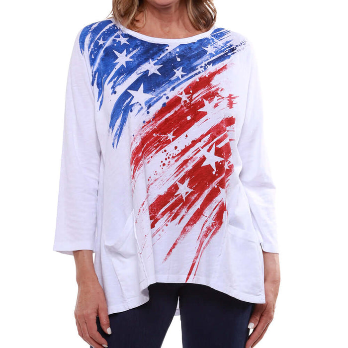 Women's Made in USA 100% Cotton Tunic - The Flag Shirt