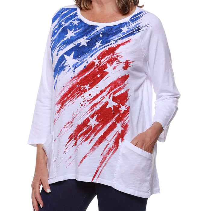 Women's Made in USA 100% Cotton Tunic - The Flag Shirt